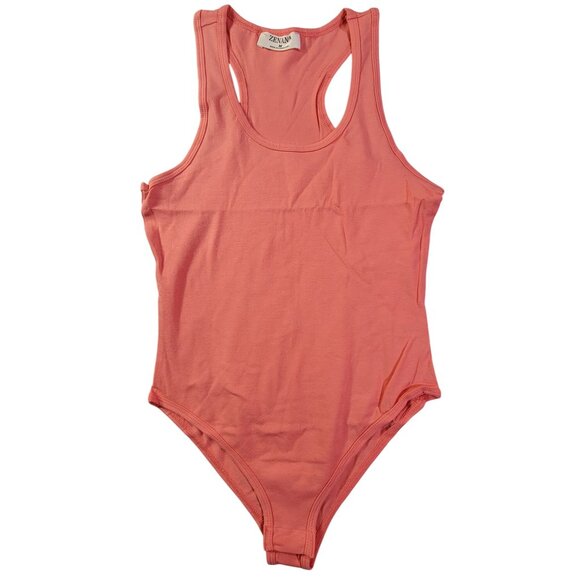 Zenana Womens Racerback Blush Tank Bodysuit Medium Stretchy & Comfortable NEW - Picture 1 of 7